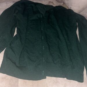 SHEIN Dark Green Cardigan Sweater
